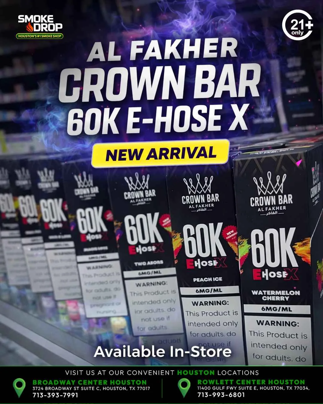 Al Fakher Crown Bar 60K E-Hose X Houston