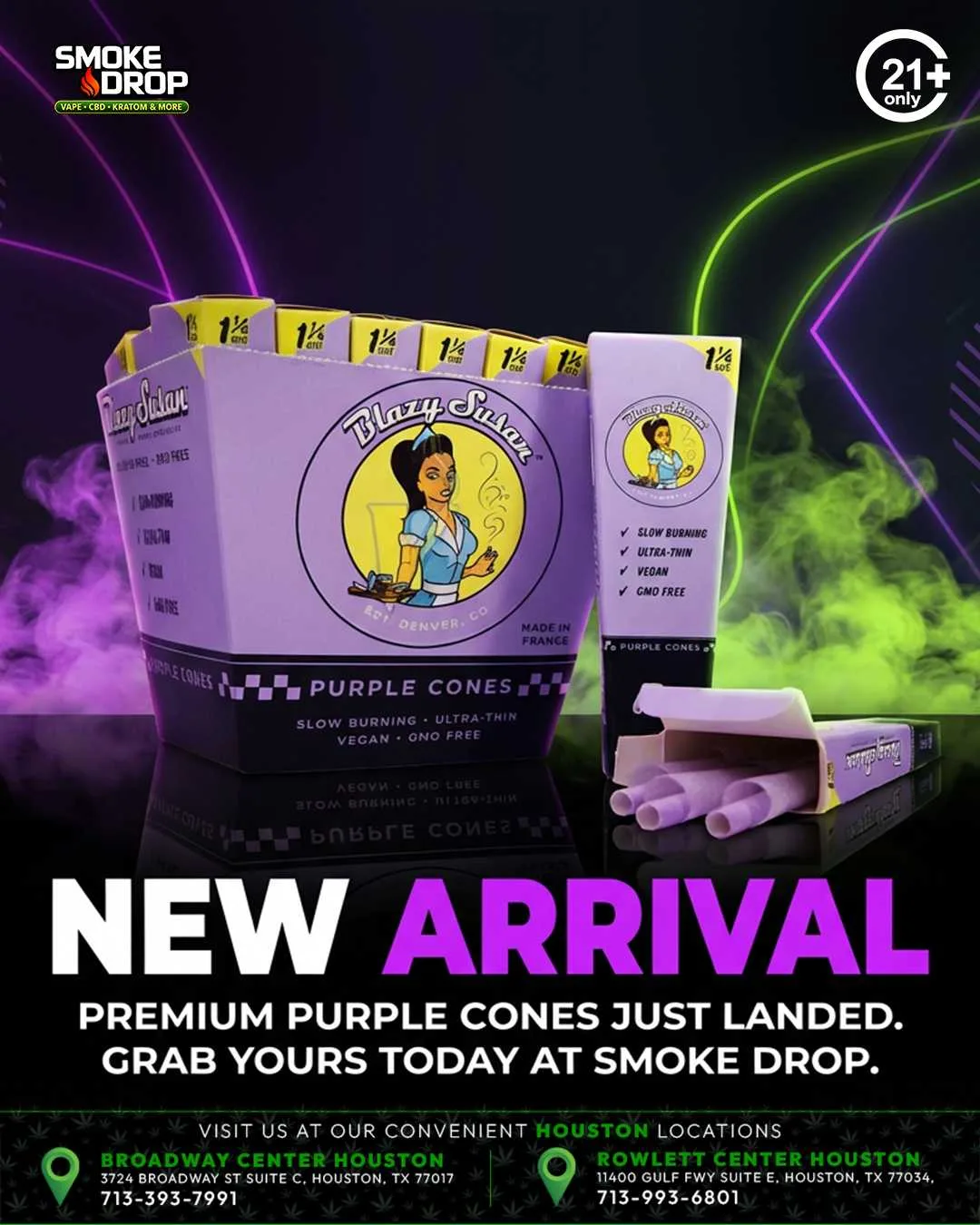 Blazy Susan purple cones display Houston