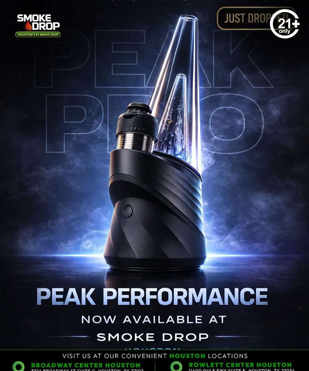 Puffco Peak Pro dab rig at Smoke Drop Houston
