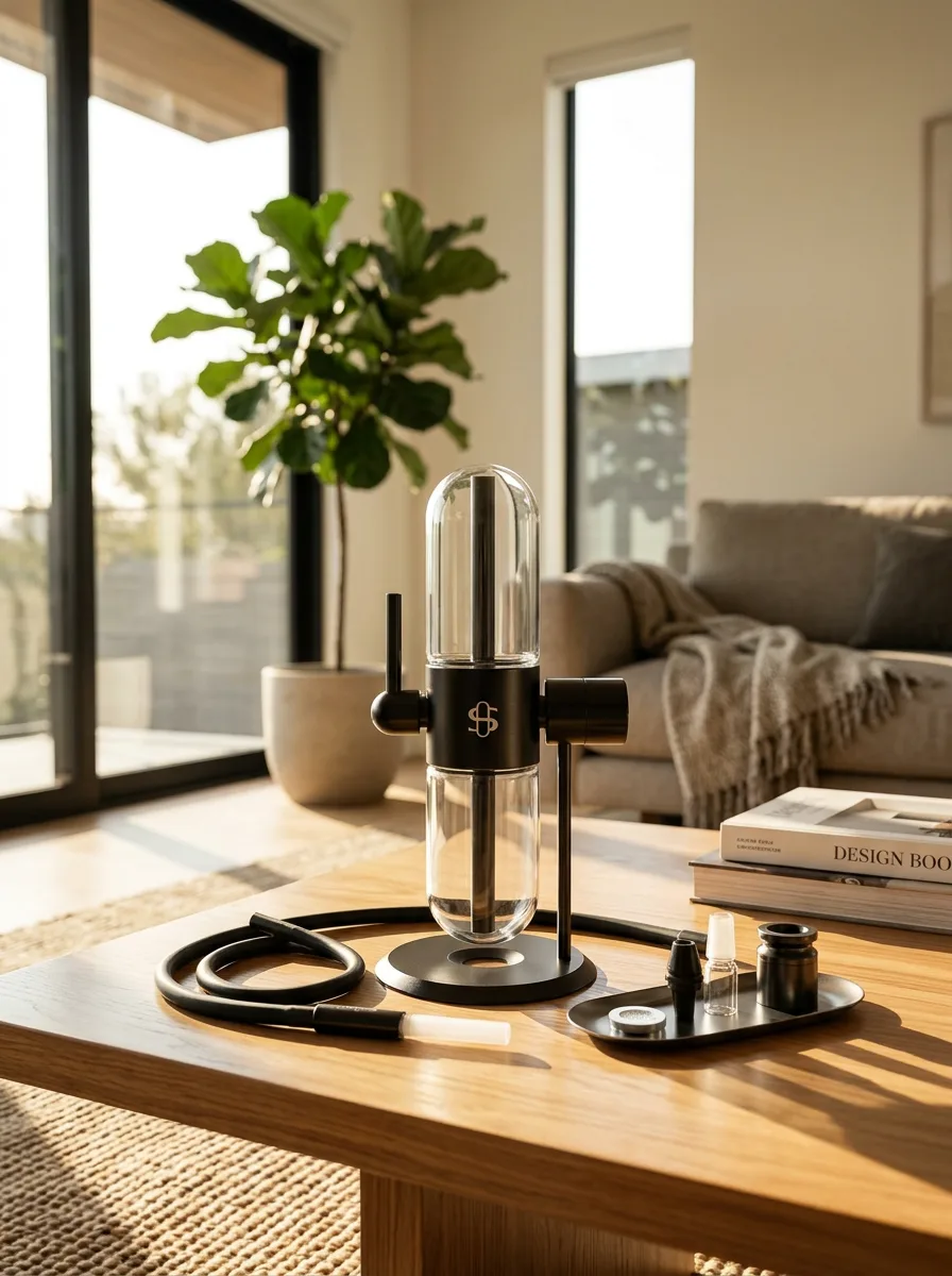 Stundenglass Gravity Infuser in a modern living room setting